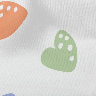 Colorful White Dot Love Heart Terry