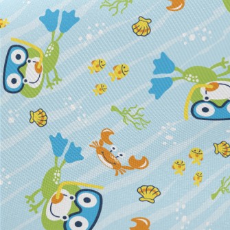 Diving Frog And Crab Fish Twill