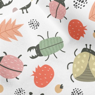 Colorful Cute Insects Micro Fleece
