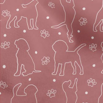 Silhouette Line Dog Micro Fleece