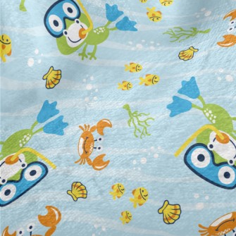 Diving Frog And Crab Fish Minky