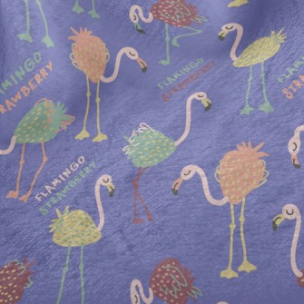 Strawberry Shaped Flamingo Minky