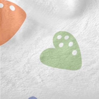 Colorful White Dot Love Heart Minky