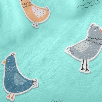 Hand Drawn Children&#39;s Bird Minky