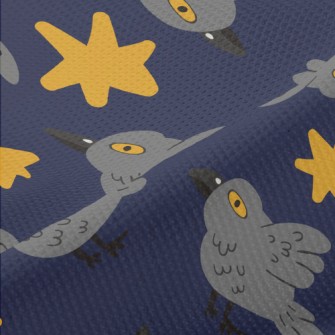 Cute And Mysterious Crow Piqué