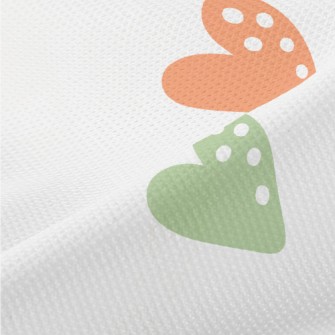 Colorful White Dot Love Heart Piqué