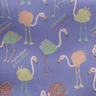 Strawberry Shaped Flamingo Jersey Backed Fleece