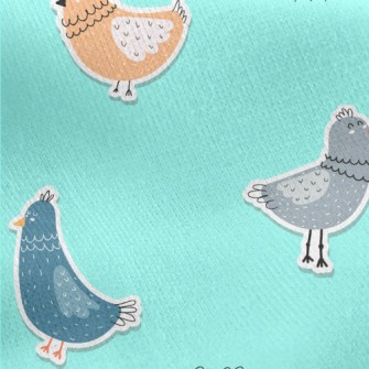 Hand Drawn Children&#39;s Bird Jersey Backed Fleece