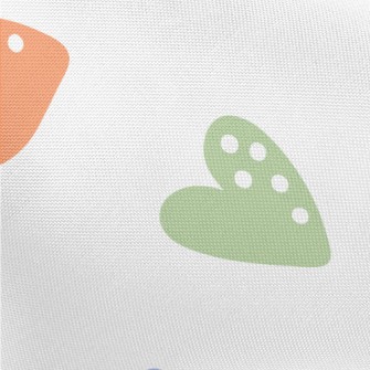 Colorful White Dot Love Heart Pongee