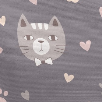 Cute Bow Tie Cat Pongee