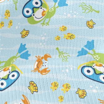 Diving Frog And Crab Fish Stretch Jersey