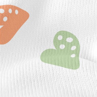 Colorful White Dot Love Heart Stretch Jersey
