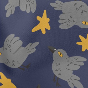 Cute And Mysterious Crow Lightweight Cotton Poplin