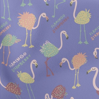Strawberry Shaped Flamingo Lightweight Cotton Poplin