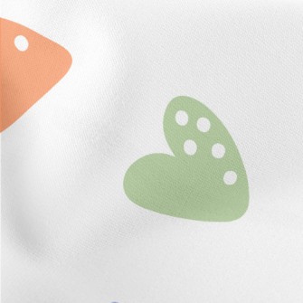 Colorful White Dot Love Heart Lightweight Cotton Poplin