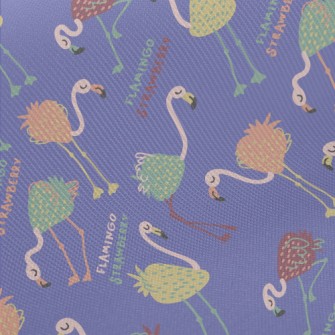 Strawberry Shaped Flamingo Midweight Cotton Poplin