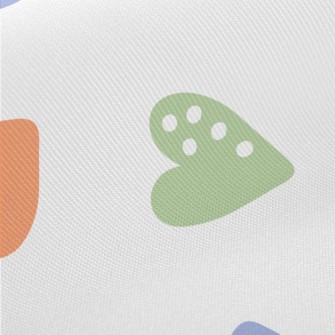 Colorful White Dot Love Heart Midweight Cotton Poplin