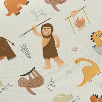 Mammoths, Dinosaurs And Primit Midweight Cotton Poplin