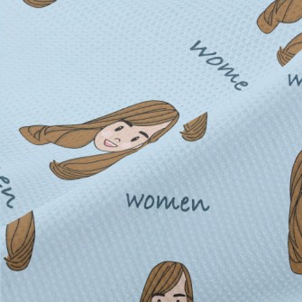Happy Long-haired Girl Piqué
