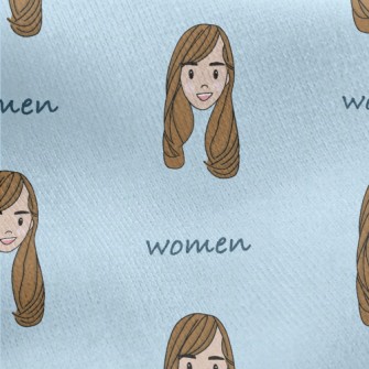 Happy Long-haired Girl Jersey Backed Fleece