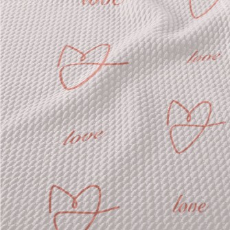 Simple Lines Love Heart Birdseye Piqué