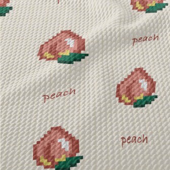 Pixel Style Peach Birdseye Piqué