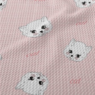 White And Soft Cat Birdseye Piqué