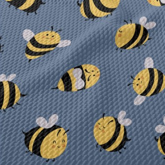 Round Cute Bee Birdseye Piqué