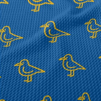 Simple Yellow Line Bird Birdseye Piqué
