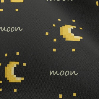 Pixel Style Moon And Stars Chiffon
