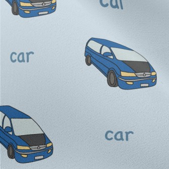 Blue Travel Car Chiffon