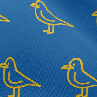 Simple Yellow Line Bird Chiffon