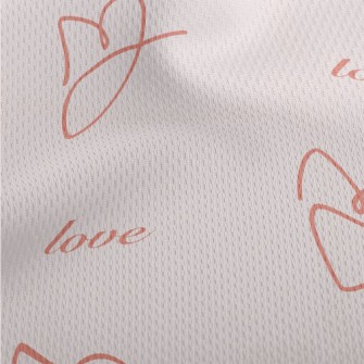 Simple Lines Love Heart Athletic Mesh Flat Back