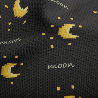 Pixel Style Moon And Stars Athletic Mesh Flat Back