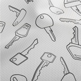 Simple Lines Various Keys Athletic Mesh Flat Back