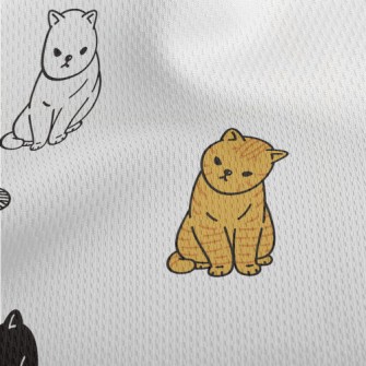 Cute Cat With Tilted Head Athletic Mesh Flat Back