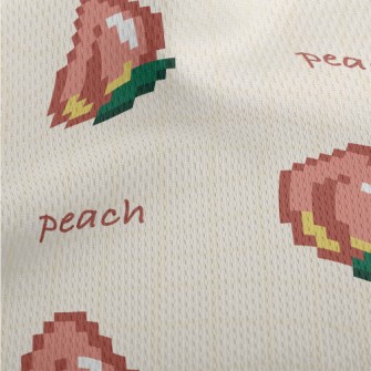 Pixel Style Peach Athletic Mesh Flat Back