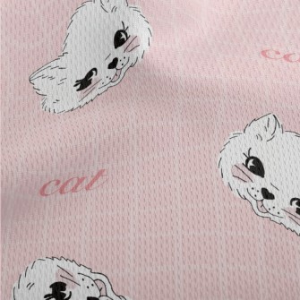 White And Soft Cat Athletic Mesh Flat Back