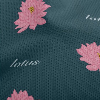Hand Drawn Beautiful Lotus Athletic Mesh Flat Back
