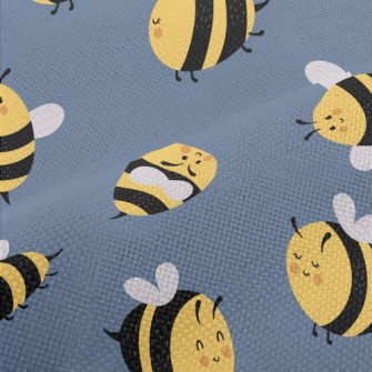 Round Cute Bee Performance Linen