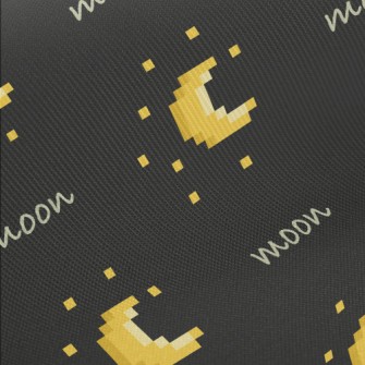 Pixel Style Moon And Stars Twill
