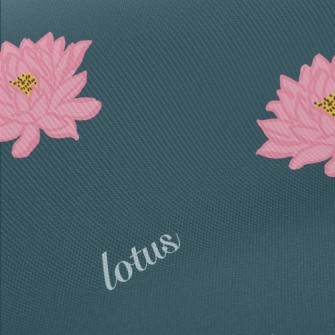 Hand Drawn Beautiful Lotus Twill