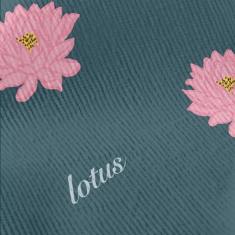 Hand Drawn Beautiful Lotus Standard Corduroy