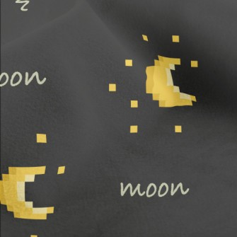 Pixel Style Moon And Stars Micro Fleece