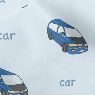 Blue Travel Car Micro Fleece