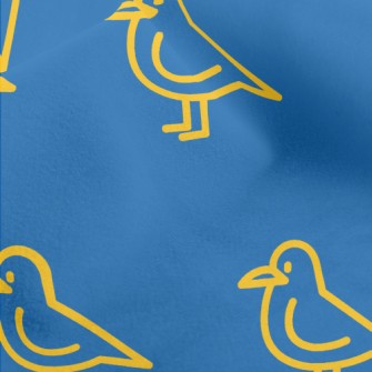 Simple Yellow Line Bird Micro Fleece