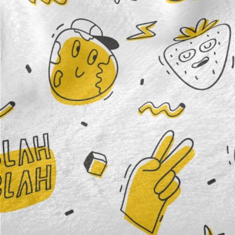 Doodle Cactus Earth Sun Patter Minky