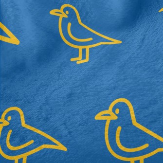 Simple Yellow Line Bird Minky