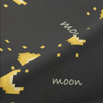 Pixel Style Moon And Stars Piqué