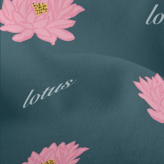 Hand Drawn Beautiful Lotus Lightweight Performance Linen